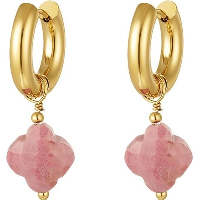 Ornamenti pozlacené náušnice Pink Clover gold OOR300078