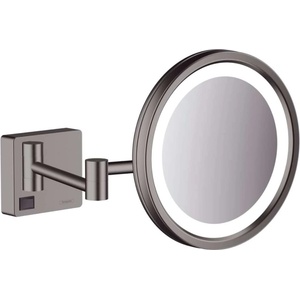 Hansgrohe AddStoris - Стенно козметично огледало с LED осветление, четкан черен хром 41790340 (41790340)