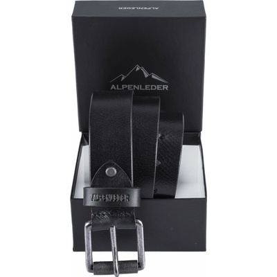 Alpenleder BELT SCHIEFER kožený opasek černá ebony