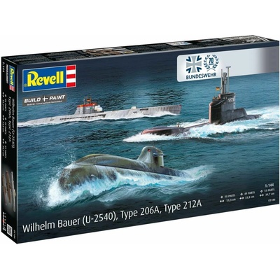 REVELL Plastic ModelKit ponorky 05186 70 Years Bundeswehr:Wilhelm Bauer,Type 206A,Class2 1:144