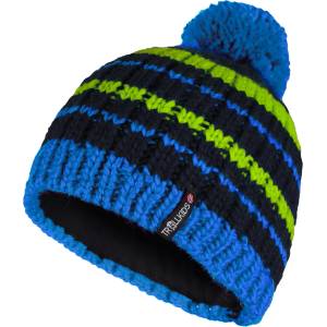 Trollkids Детска зимна шапка (beanie) Trollkids Kid's Hafjell Bobble Cap Beanie - Night Sky / Vivid Blue / Cool Lime - размер 52-56 cm (204-8386-1112)