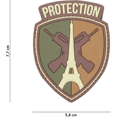 Gumová nášivka 101 Inc Paris Protection - multicam