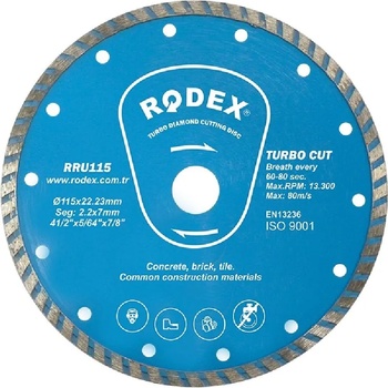 Rodex Диск диамант турбо 180 мм тип синтер rodex 39188