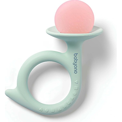 BabyOno silikon hryzátko Snail mätová/ružová