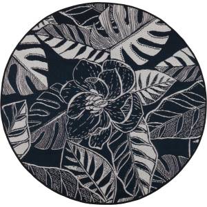 Multidecor Външен килим jungle 135 см черен/бял/листен десен (mu0222)