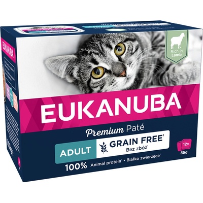 Eukanuba Adult bez obilnín jahňacie 12 x 85 g