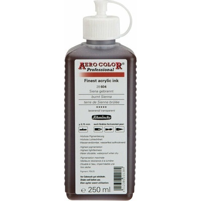 Schmincke Aero color professional akrylový atrament 250 ml 604 pálená siena
