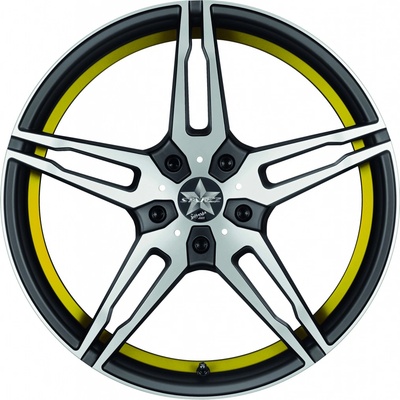 Barracuda Starzz 8x18 5x112 ET45 black polished trim yellow