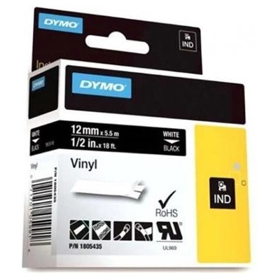 páska DYMO 1805435 PROFI D1 RHINO White On Black Vinyl Tape (12mm) (1805435)
