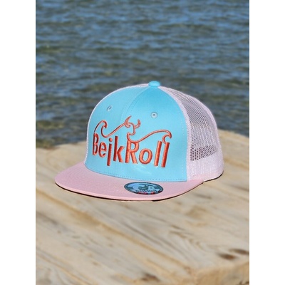 BejkRoll Snap Trucker Wave logo růžová/tyrkysová
