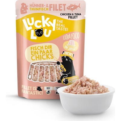 Loucky Lou Extrafood Adult Kurací a Tuniakový filet v želé 12 x 70 g