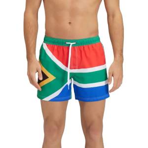 Sundek Бански гащета Sundek Elasticated waistband recycled polyester repreve south africa flag swimming shorts - Green (Green)