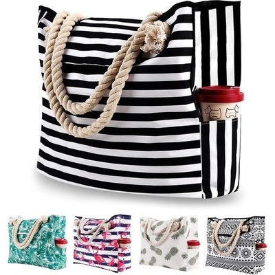 Plážová taška XXL Rodinné koupací tašky Dámská extra velká plážová taška Nákupní taška přes rameno