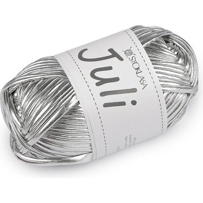 Prima-obchod Pletací příze Juli metalická 100 g, barva 1 (11) stříbrná