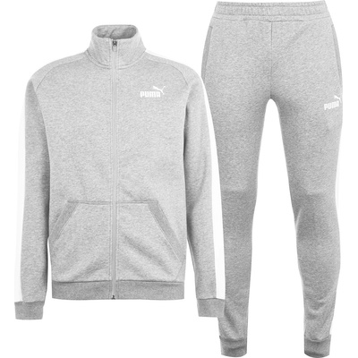 PUMA Мъжки анцуг Puma Clean Fleece Tracksuit Mens - Grey/White