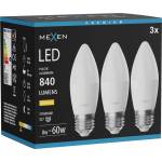 Mexen Nova 3x LED крушка E27, C37, 8W, Топла - 3000K, 840 lm - L102-E27-0830-01x03 (L102-E27-0830-01x03)
