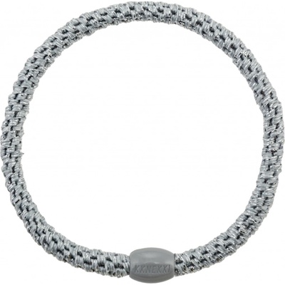 KKNEKKI Gumička do vlasů Kknekki Slim Silver Glitter, stříbrná barva, textil – Hledejceny.cz