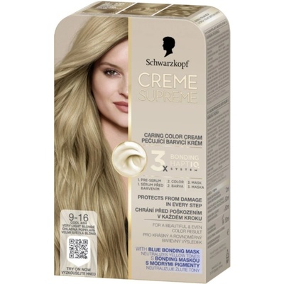 Schwarzkopf Creme Supreme 9-16 Chladná popolavá veľmi svetlá blond 60 ml