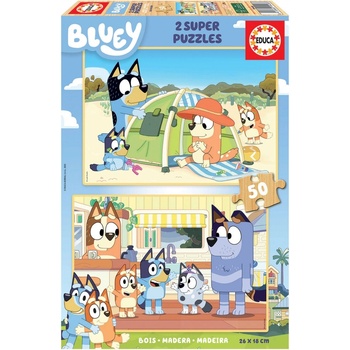 Educa Детска пъзел Educa - Bluey, 2 х 50 части (EDU19408)
