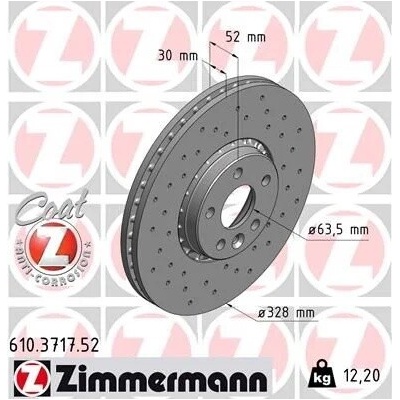 Brzdový kotouč ZIMMERMANN 610.3717.52
