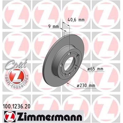 ZIMMERMANN Brzdový kotúč 100123620