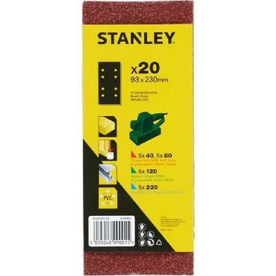 Stanley brusné papíry, děrované, 20ks