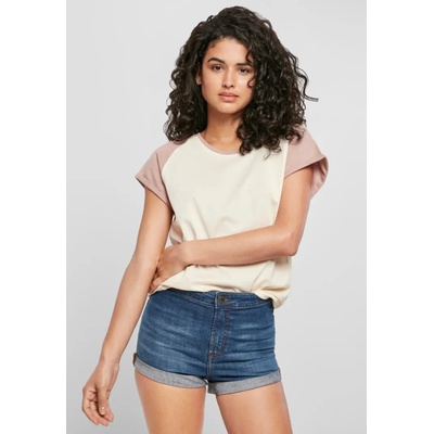 Urban Classics Дамска тениска с реглан ръкави Urban Classics whitesand/duskroseUB-TB1913-02914 - Пясъчен, размер S