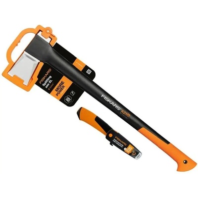 Fiskars Сет: Брадва за цепене Fiskars Х21 + Универсален нож с вградено точило (FS 1025436)