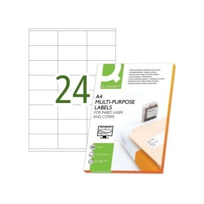 Etikety univerzálne 70x36mm Q-CONNECT A4 100 hárkov