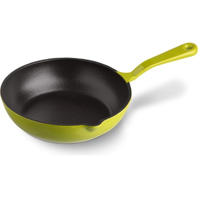Český smalt GOURMETINA Litinová smaltovaná pánev TEREZA Trávníkově zelená/black edition 21 cm