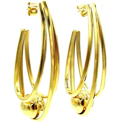 Steel Jewelry náušnice DLOUHÉ GOLD Chirurgická ocel NS240248