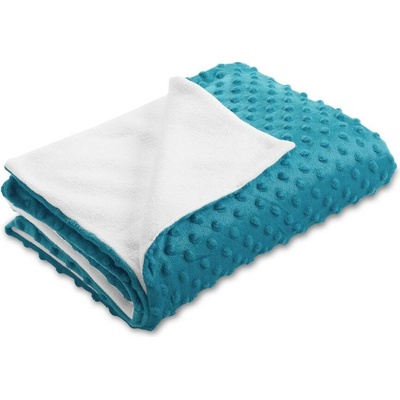 Biante Dětská oboustranná deka Minky TOP 3D puntíky Polar MKP 056 Mořská modrá