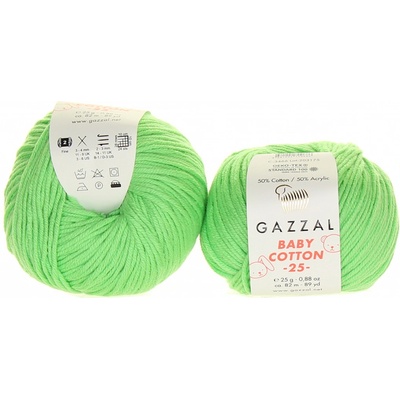 Gazzal Baby Cotton 25 3466 neon světle zelená