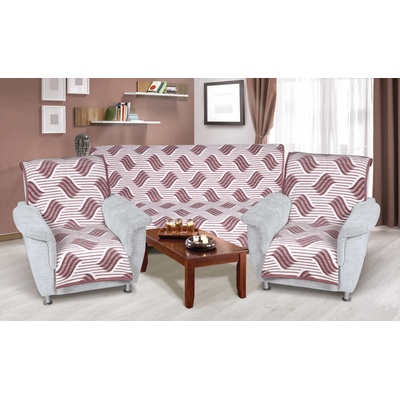 Kvalitex Karmela 3+1+1 vlnka burgundy 1x 150 x 200 cm + 65 x 150 cm – Zboží Dáma