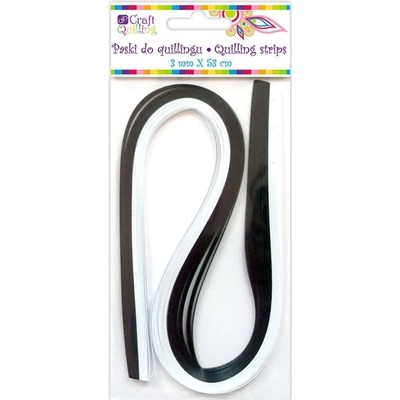 dpCraft Pásky na quilling 3mm, 100ks, černo-bílé (QGPQ-001)