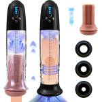 Paloqueth Powerfull Automatic Penis Pump with 3D Texture Sleeve Brown