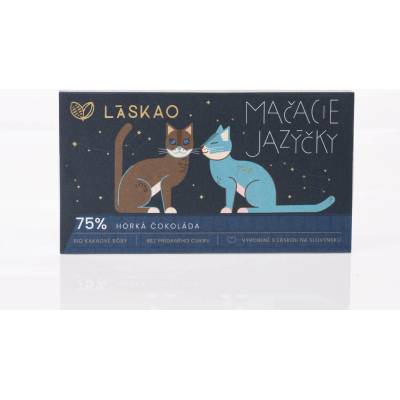 Natural Jihlava Kočičí jazýčky hořká čokoláda 75% 80 g