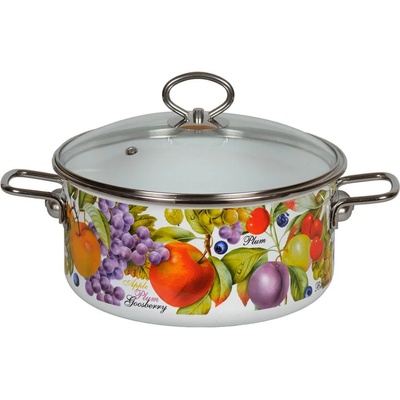 VITROSS 20 см емайлирана тенджера със стъклен капак VITROSS разцветка Confitura (0129106)