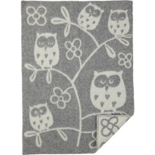 Klippan Švédsko deka Tree Owl grey Světle šedá