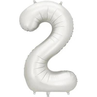 Party Deco Матиран Фолиев Балон Цифри Сребро 86 см - 2 (fb1s-2-018)