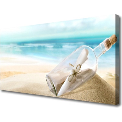 Obraz na plátne Pláž fľaša list umenie 100x50 cm