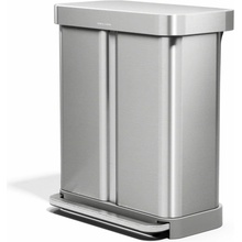 Simplehuman Pedálový odpadkový koš na tříděný odpad – 58 l (34/24) kartáčovaná ocel FPP