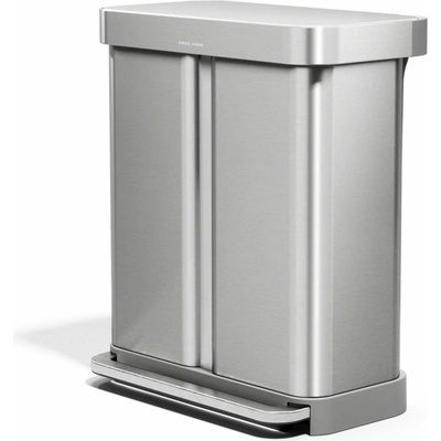 Simplehuman Pedálový odpadkový koš na tříděný odpad – 58 l (34/24) kartáčovaná ocel FPP