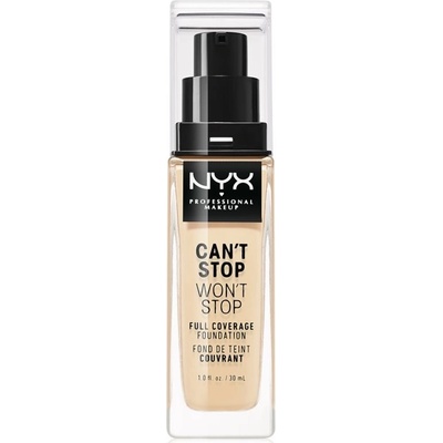 NYX Professional Makeup Can't Stop Won't Stop Full Coverage Foundation vysoce krycí make-up 6.3 Warm Vanilla 30 ml