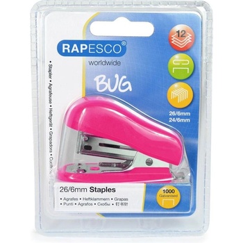 Rapesco Телбод Bug, 26/6, за 12 листа, наситенорозов, с вклю (1055120011)