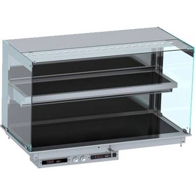 COMBISTEEL Vyhřívaná keramická vitrína Drop-In Cubic - černá, 4/1 GN