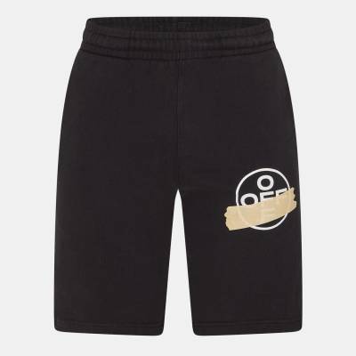 OFF WHITE Поларени къси панталони OFF WHITE Men's Knee Length Fleece Jogger Shorts - Black/Beige