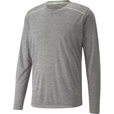 PUMA Тениска Puma LS Tee Medium Gray Heather M Run Сребърно Velikost L