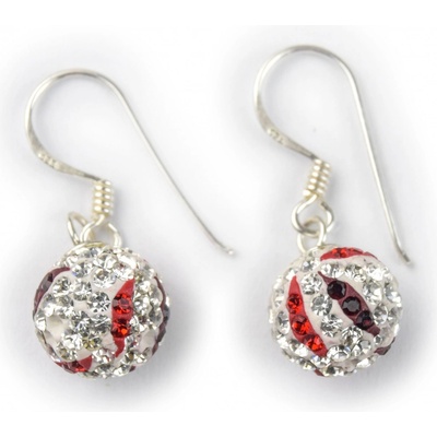 Sanu Babu stříbrné naušnice ve tvaru kuličky se zirkony Nepál 6B stříbrná