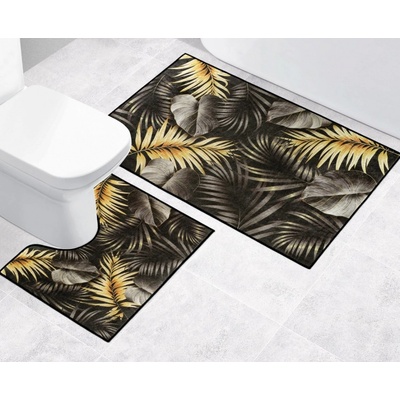 Bellatex List 3D tisk černá zlatá 60x100 60x50 cm